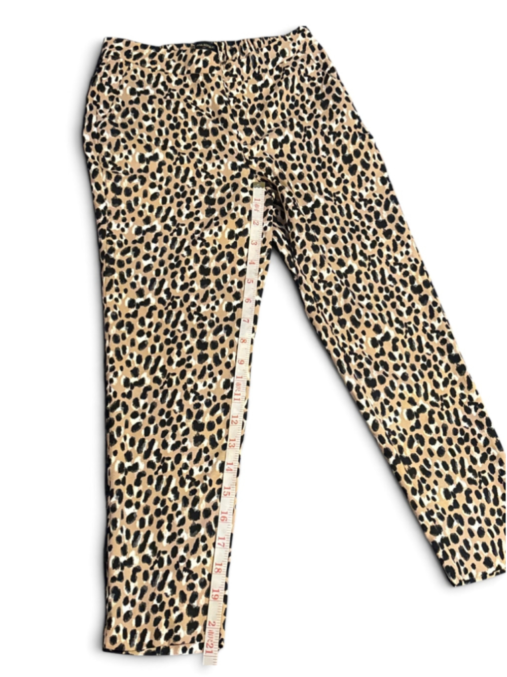 Banana Republic Leopard Print Trousers Size S Beige Black - Picture 2 of 8